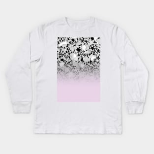 Concrete and Black Marble Mix Pink Gradient Kids Long Sleeve T-Shirt